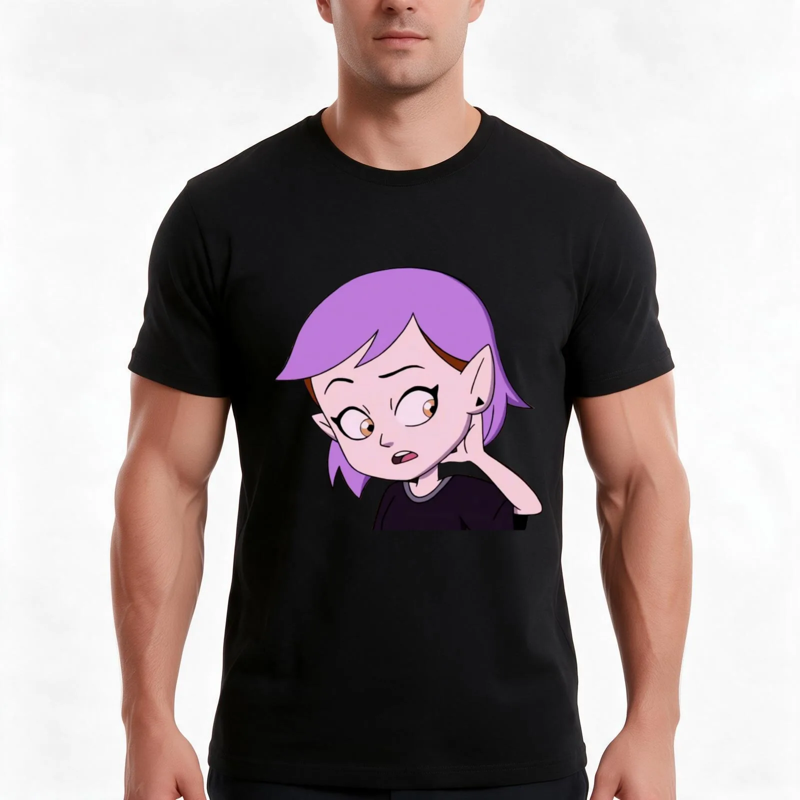 amity blight new purple hair T-Shirt, Summer Casual Cotton Tee, Oversized Streetwear Tops, Vintage Graphic Print, 100% Cotton