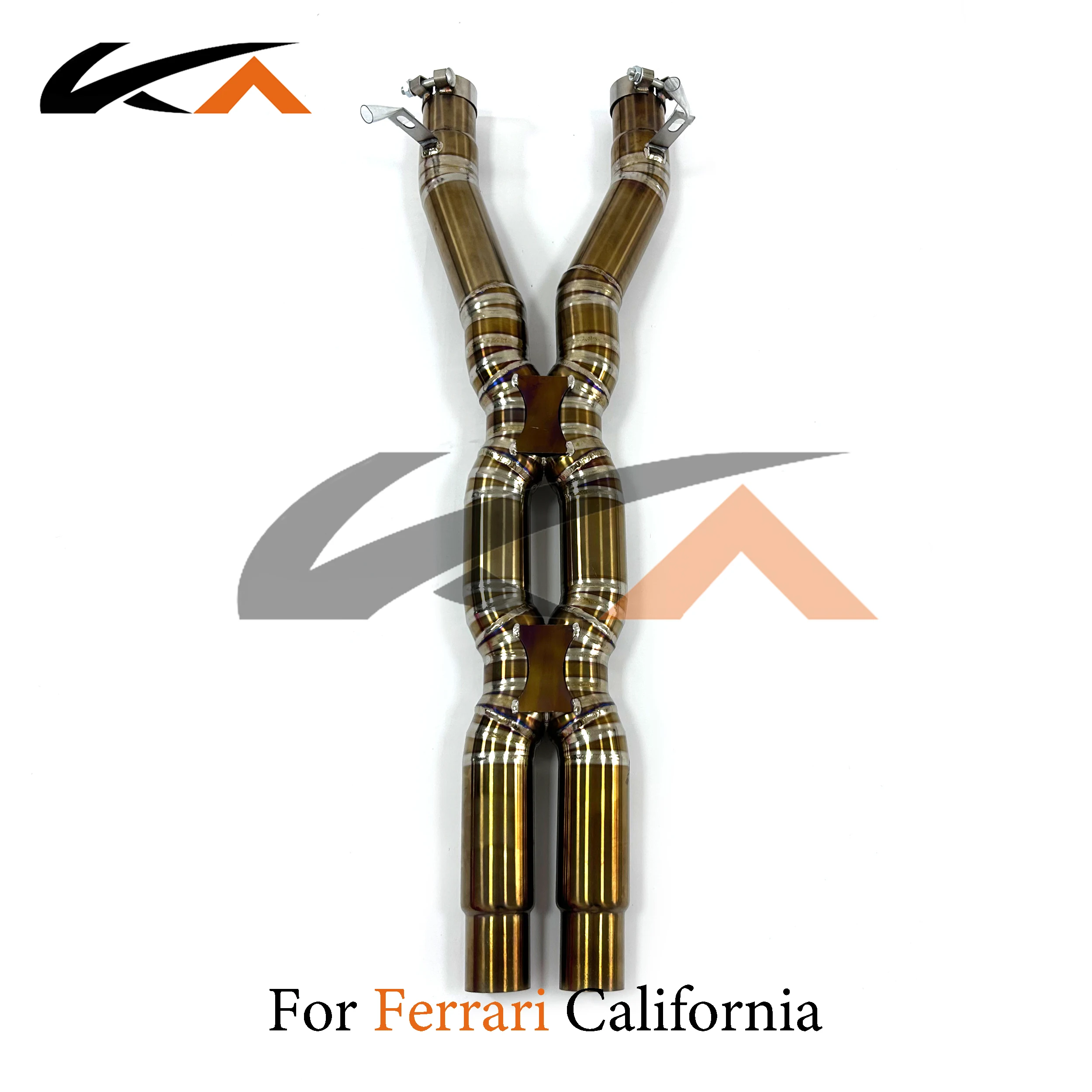 KA Tuning exhaust system titanium alloy mid pipe for Ferrari California 4.3L with double X-pipe