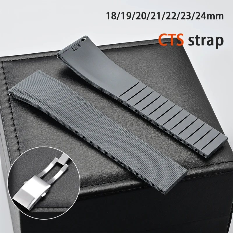 CTS Fluoro Rubber Strap 18mm 19mm 20mm 21mm 22mm 23mm 24mm FKM Quick Release Universal Men Women Watch Band for Cut To Size