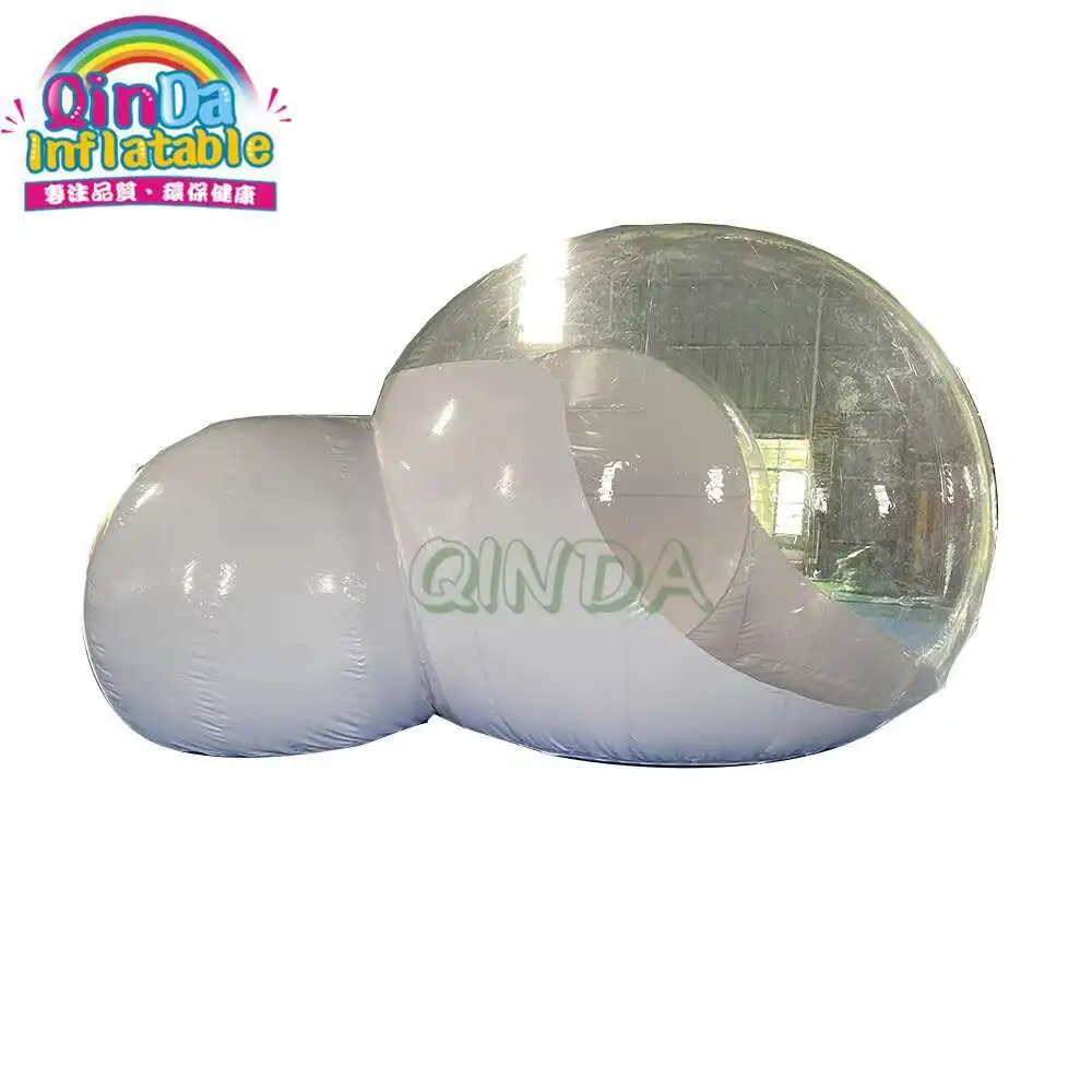 Tienda de campaña inflable transparente transparente con burbujas de cristal para acampar alquiler al aire libre/tienda inflable con cúpula de burbujas con túnel