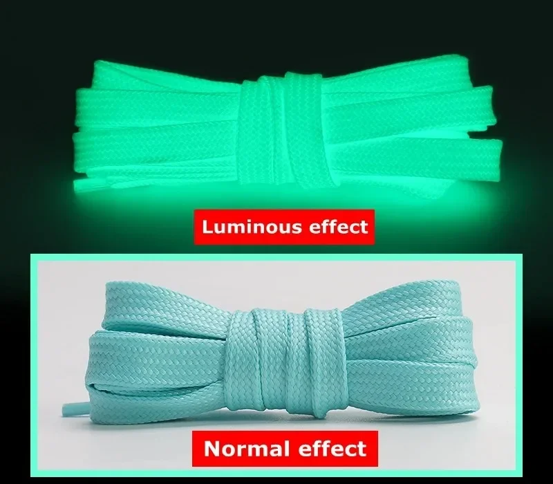 1/2 Paar leuchtende Schnürsenkel in 5 Farben, flach, geeignet für alle Schuhe, fluoreszierende Schnürsenkel, Party, zusammenhalten, Nachtlauf, Unisex-Schnürsenkel