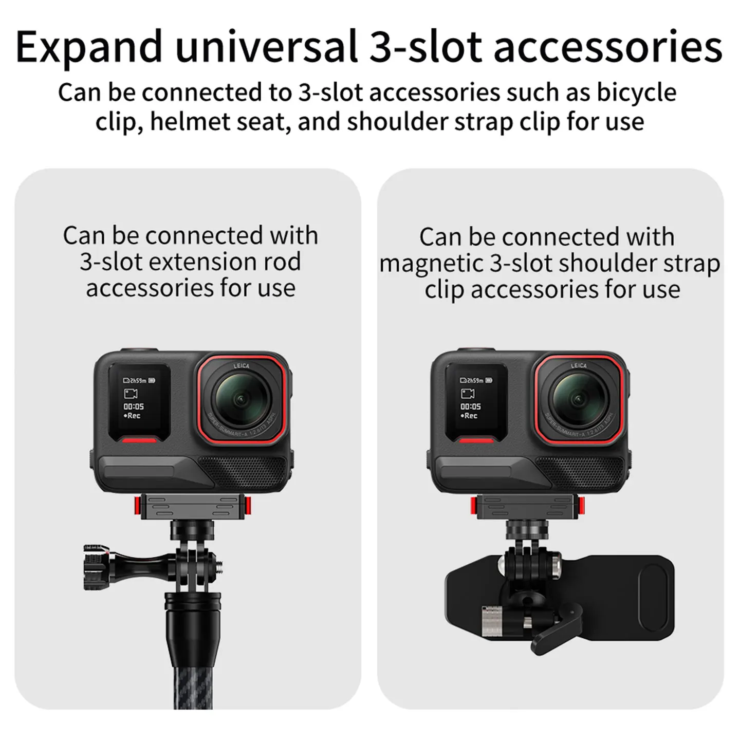 Für Insta360 Ace Pro 2 / Ace Pro / Ace X6 / X5 Magnetische Schnellwechselbasis 360° drehbare Stativhalterung 1/4 17/25mm Kugelkopfadapter – Detail 10