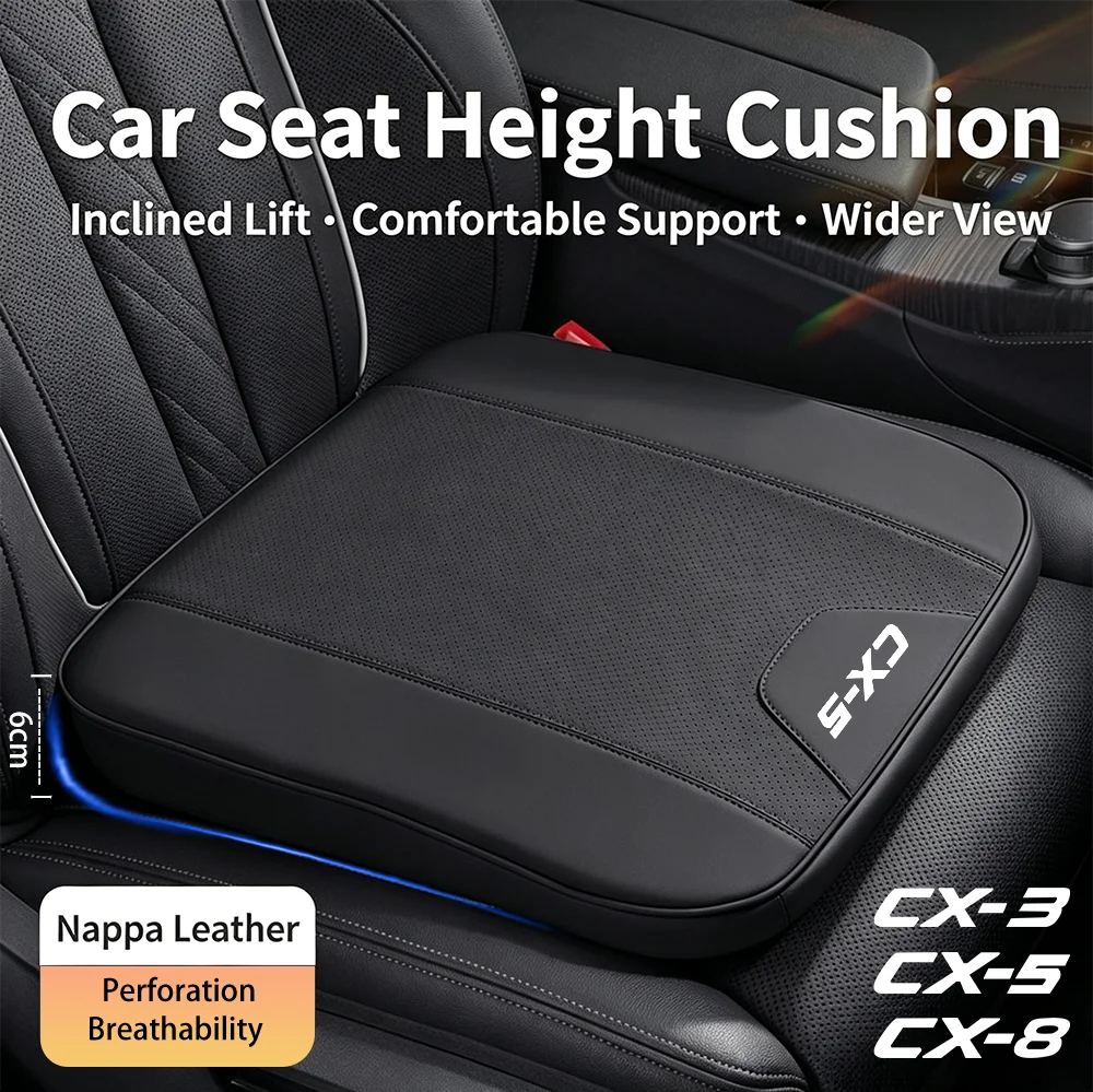 Car Seat Booster Cushion Memory Cotton 6cm Height Seat Cover Thickened Seat Cushion for Mazda 3 CX5 CX3 CX8 6 GH MX5 Accessories