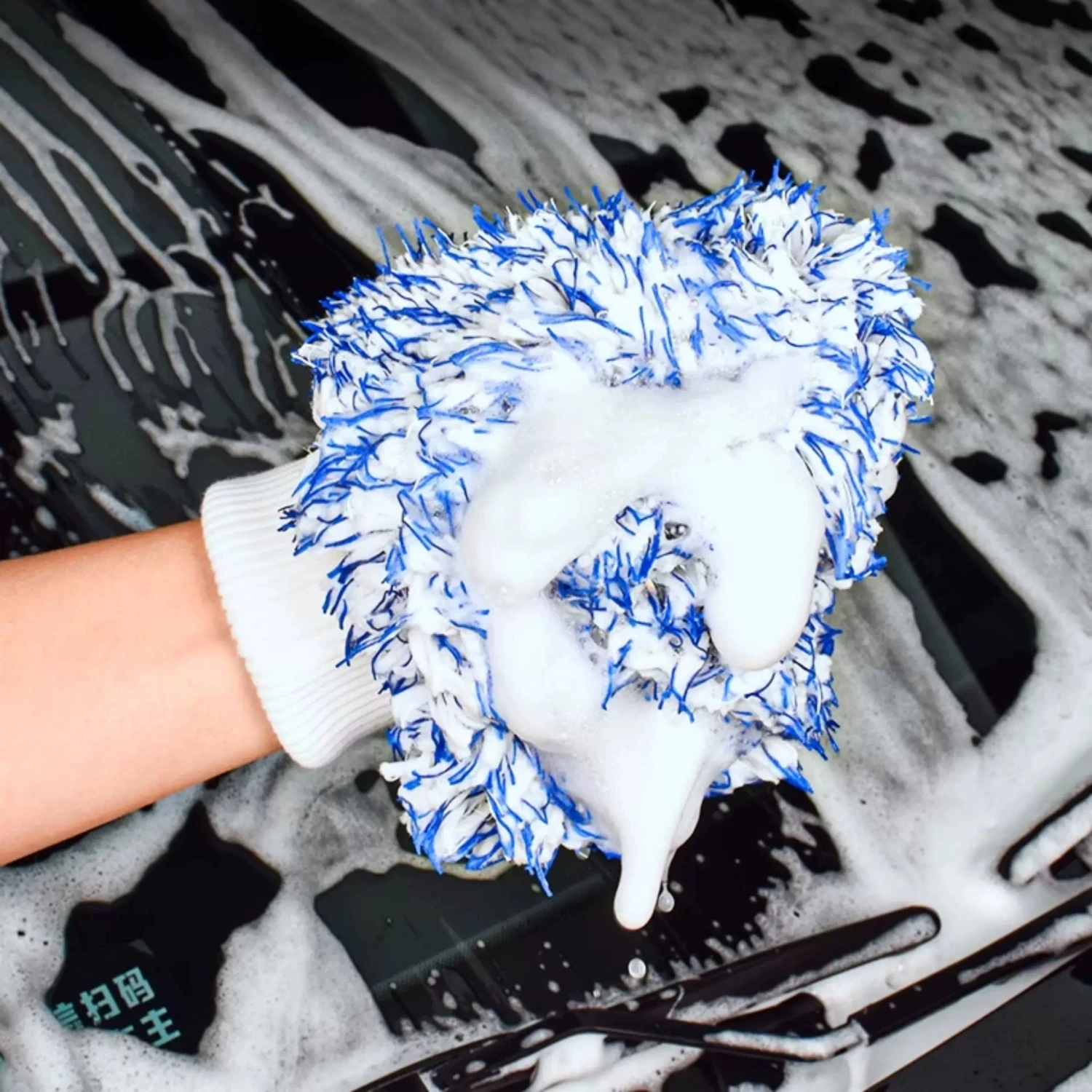 Microfiber Car Motorcycle Wash Mitt Absorbent Detailing Washing Gloves  for Cars Motorcycles Suvs Trucks Boats