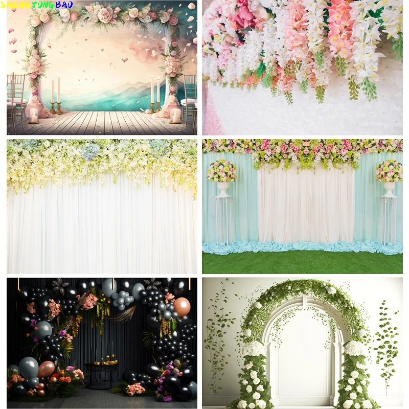 

Romantic Wedding Photography Backdrops Decoration Props Flora Valentine's Day Indoors Theme Photo Studio Background FL-09