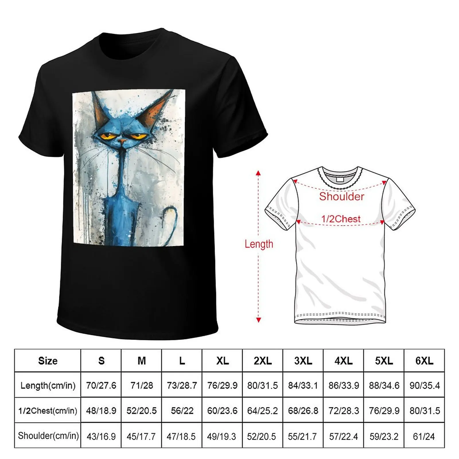Feline with Attitude T-Shirt cotton t shirts man 100% T-Shirt