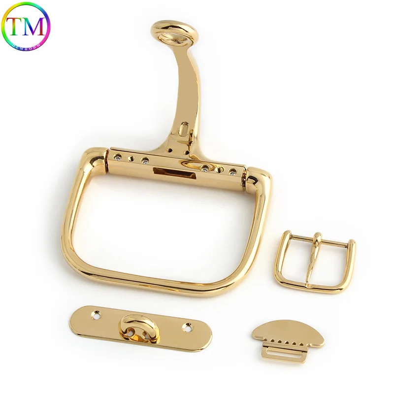 1/5Sets Stainless Steel Gold Metal Decorative Lock For Versatile Saddle Bag Cowhide Shoulder Crossbody Bag Lock Accessories