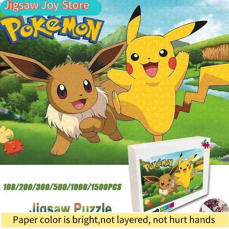 Rompecabezas de Pikachu y Eevee, Rompecabezas de Dibujos Animados de Pokémon, Buenos Amigos, Juguetes de Bricolaje, Regalo Educativo de Inteligencia