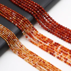 2/3mm Natural Stone Beads Loose Faceted Red Onyx Bead for Jewelry Making Diy Women Necklace Bracelet Accessories