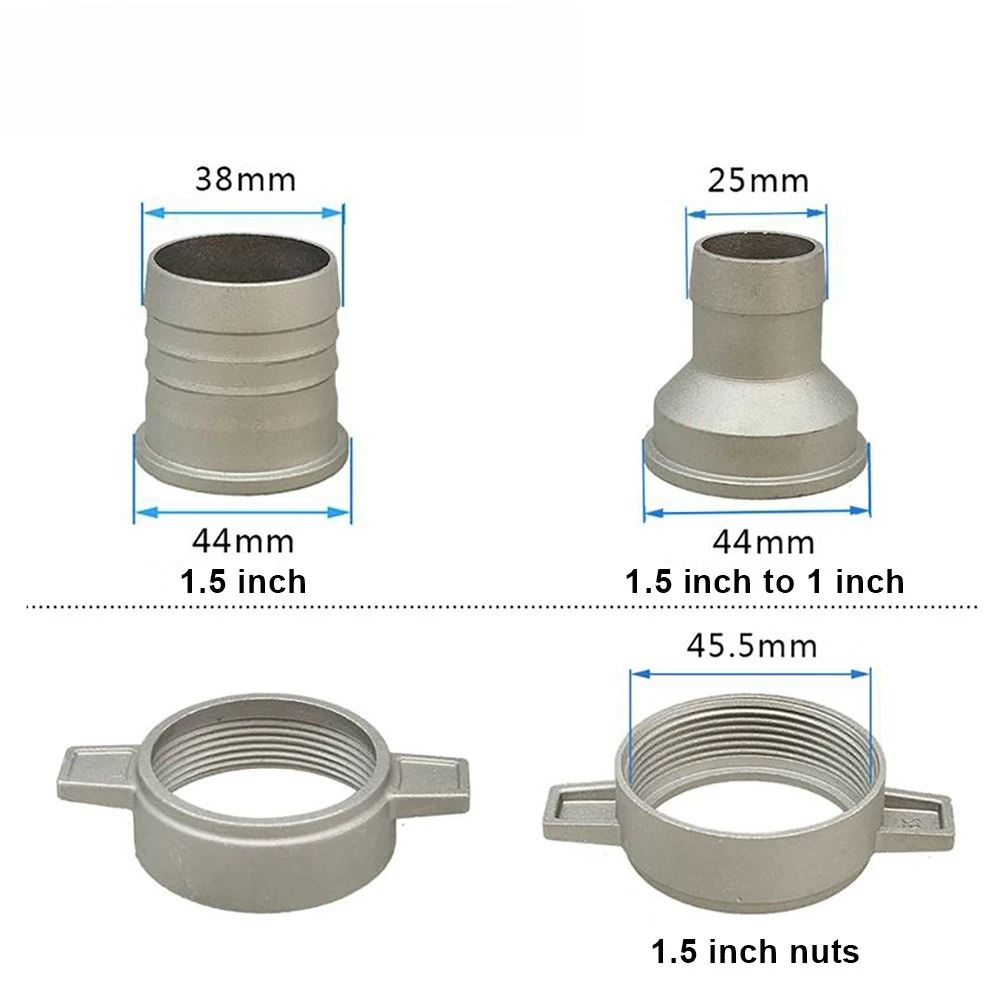 

1.5 Inch To 1 inch Gasolina Water Pump Fittings Aluminum Pipe Connector Wrench With Rubber Gasket Pump Connecting Pip Fitting