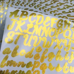 2 Sheets Laser Alphabet and Number Stickers Gold&Silver Letter Stickers for Grad Cap Decoration and DIY Crafts Making Supplies