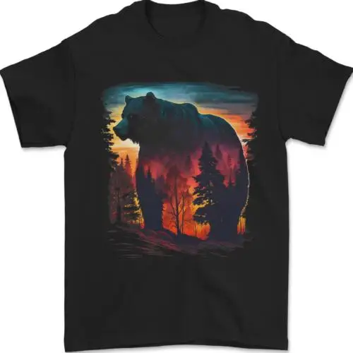 Mythical Grizzly Bear in the Forest Mens T-Shirt 100% Cotton