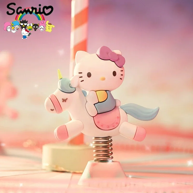 Sanrio Carousel Series Cinnamoroll Kuromi My Melody Kawaii Desktop Decoration Children's Toys Anime Peripheral Gifts For Girls