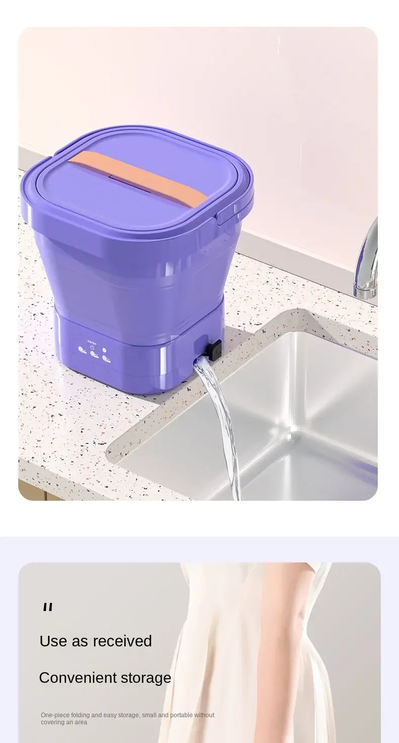 8.5L سعة كبيرة طوي غسالة المحمولة الجوارب الصغيرة الملابس الداخلية سراويل غسالة 3 نماذج مع الغزل الجاف