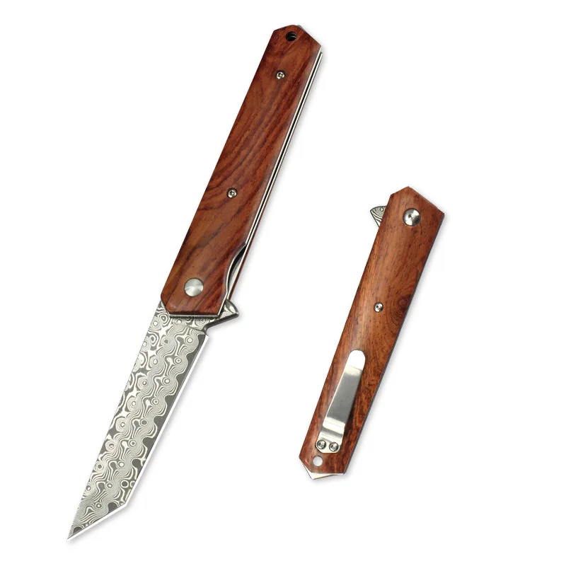 

KESIWO DM008 Damascus Folding Knife VG10 Survival Hunting Tactical Pocket Wood Self defense Fishing Hiking Outdoor Camping Knife