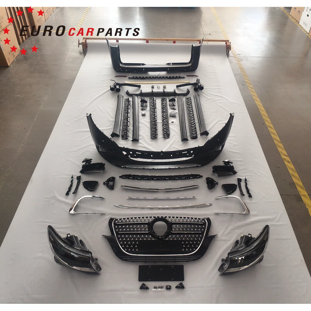 Vito W447 2024 年ボディキットにアップグレード V クラス 16-23y 変換ボディキット車のバンパーヘッドライトフルセットの古いスタイルから新しいスタイル