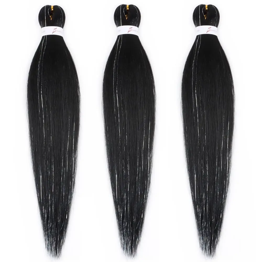 

16" Pre Stretched Braiding Hair, 3 Packs, Yaki Texture, Hot Water Setting, No Shedding