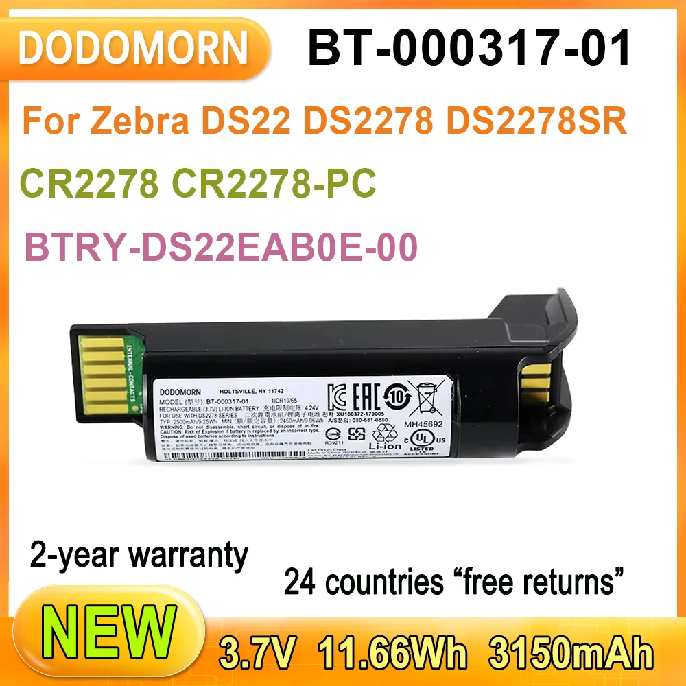 

New BTRY-DS22EAB0E-00 BT-000317-01 High Quality Battery For Zebra DS2278 DS22 DS2278SR CR2278 CR2278-PC in Stock