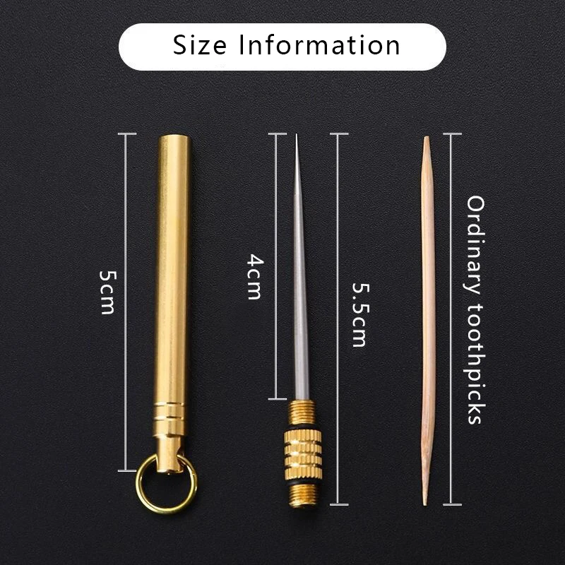 Titanium Outdoor EDC Portable Multi-Purpose Toothpick Bottle Fruit Fork Camping Tool Toothpick Tube Is More Durable Than Floss