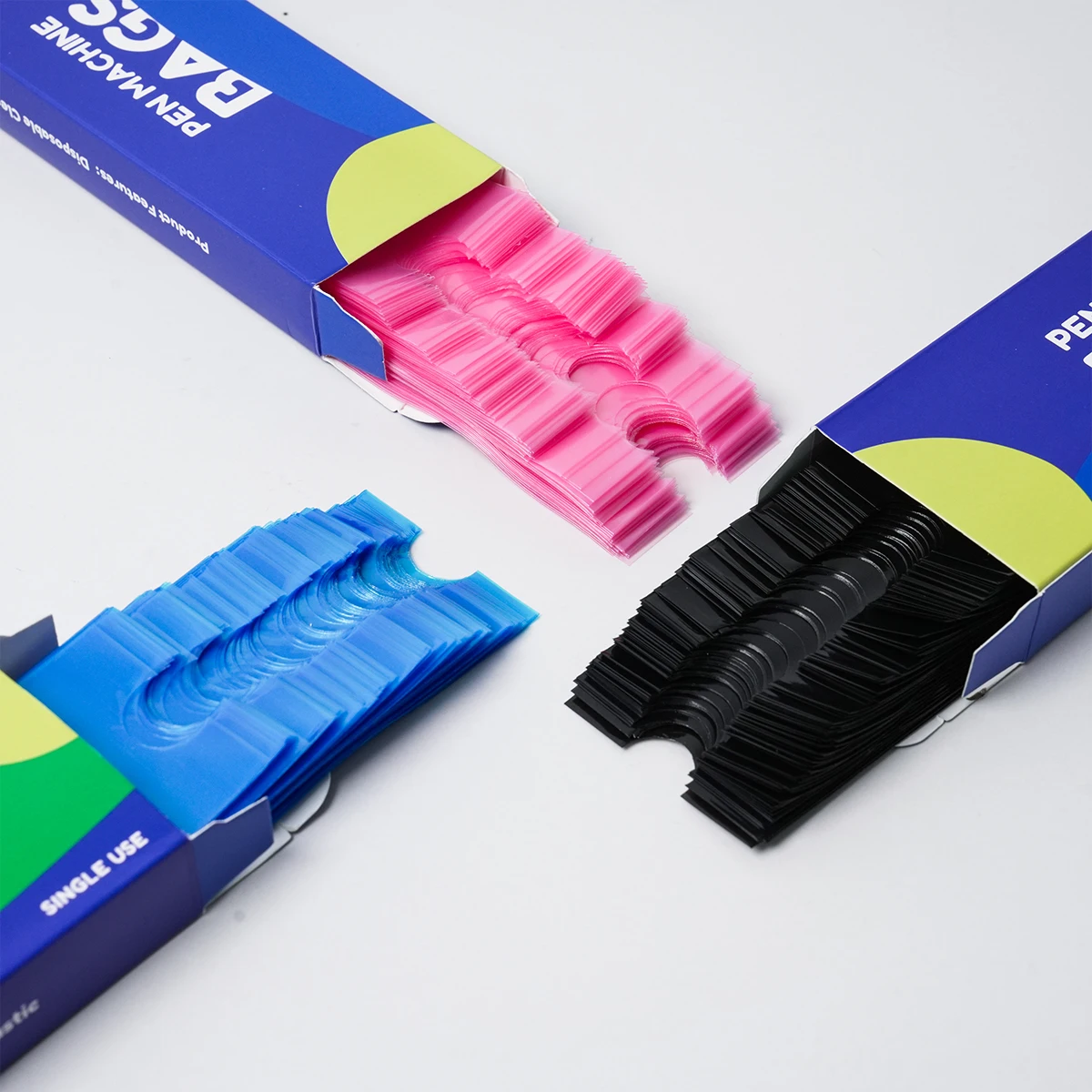 

200pcs Pink/Blue/Black Disposable Tattoo Pen Bag Ink Cartridge Tattoo Pen Set PMU Consumables Clip Rope Set Tattoo Accessories