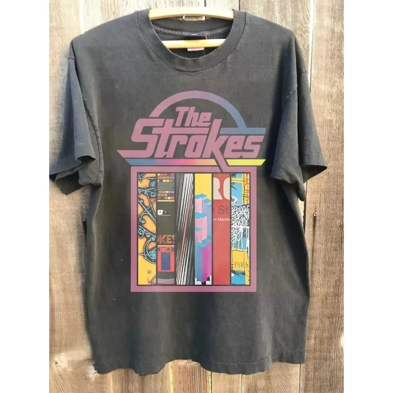 The Strokes Album Cover Charcoal Gray Unisex T-shirt Summer New Y2K Harajuku Style Retro Casual T-shirt