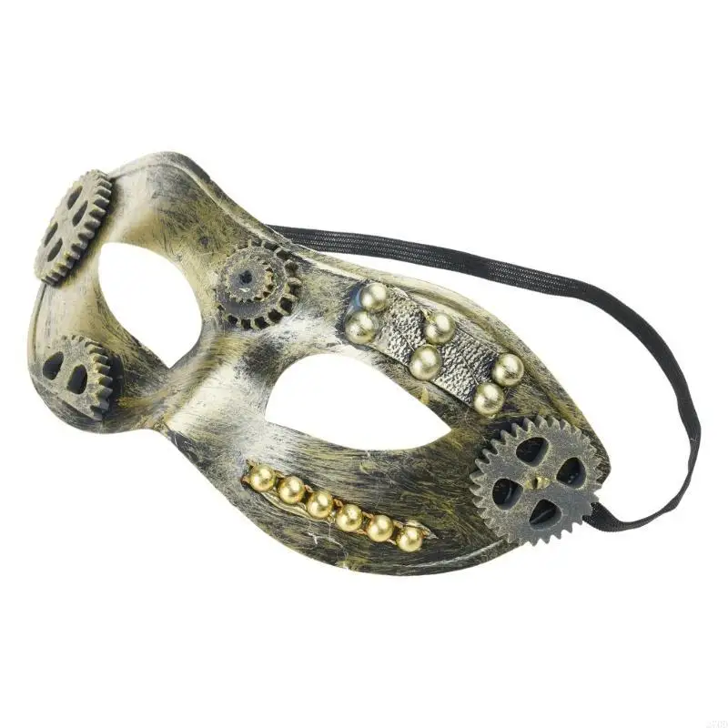 270D Steampunk Mardi Gras Máscara Masquerade Máscara Fantasia Máscara Mecânica Meia Máscara para Halloween Cosplay