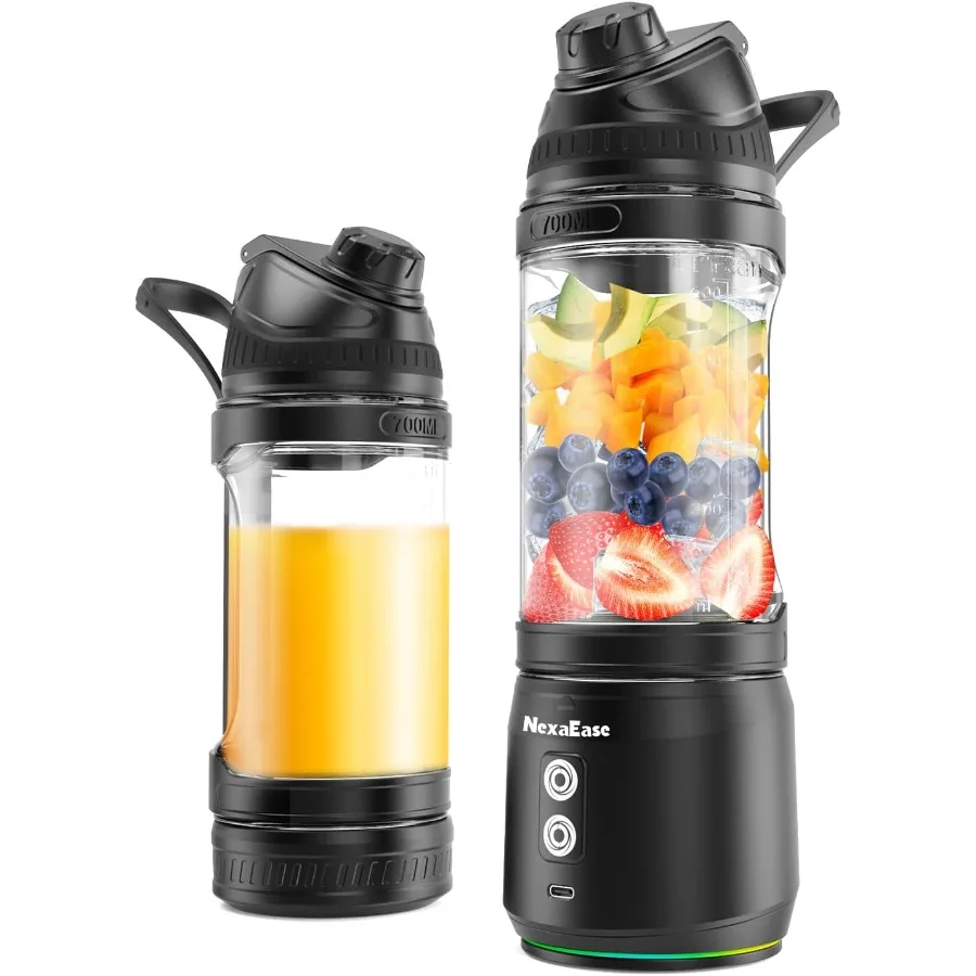 

Портативный персональный блендер для смузи, протеиновых коктейлей, замороженных напитков, чашка для блендера на 24 унции, бутылка с носиком, дорожная крышка USB-C Re