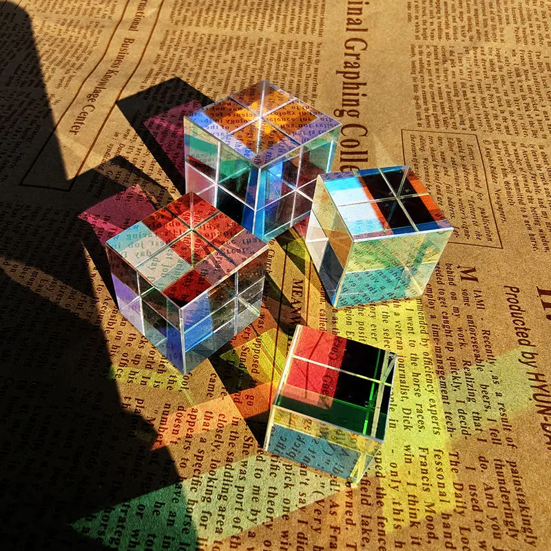 Стеклянный куб, дихроическая призма, X-Cube, призмы для фотографического разделителя луча, аксессуары для фотосъемки, микропейзажные подарки, милый свет