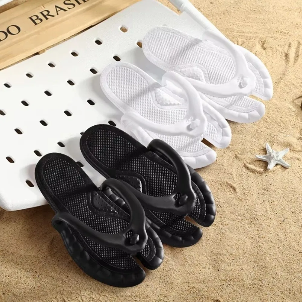 1 Pair Solid Color Portable Foldable Sandals Non-Slip Comfortable Flip-Flops Quick Dry Lightweight Beach Shoes Unisex Wear