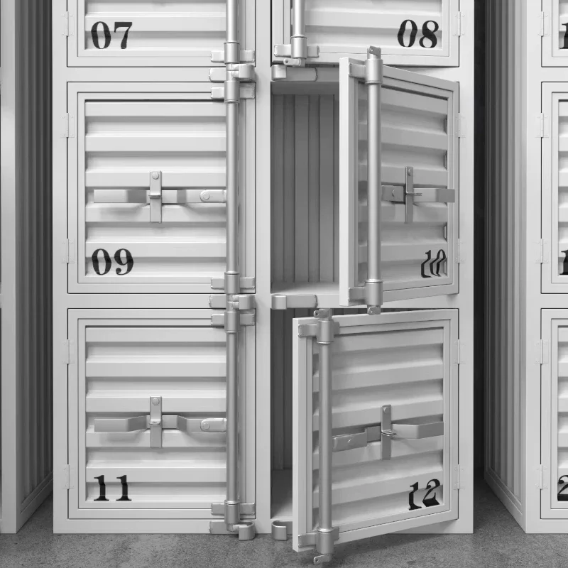 

Supermarket shopping mall storage wardrobe industrial style iron express cabinet multi-door mobile phone bag bar set metal
