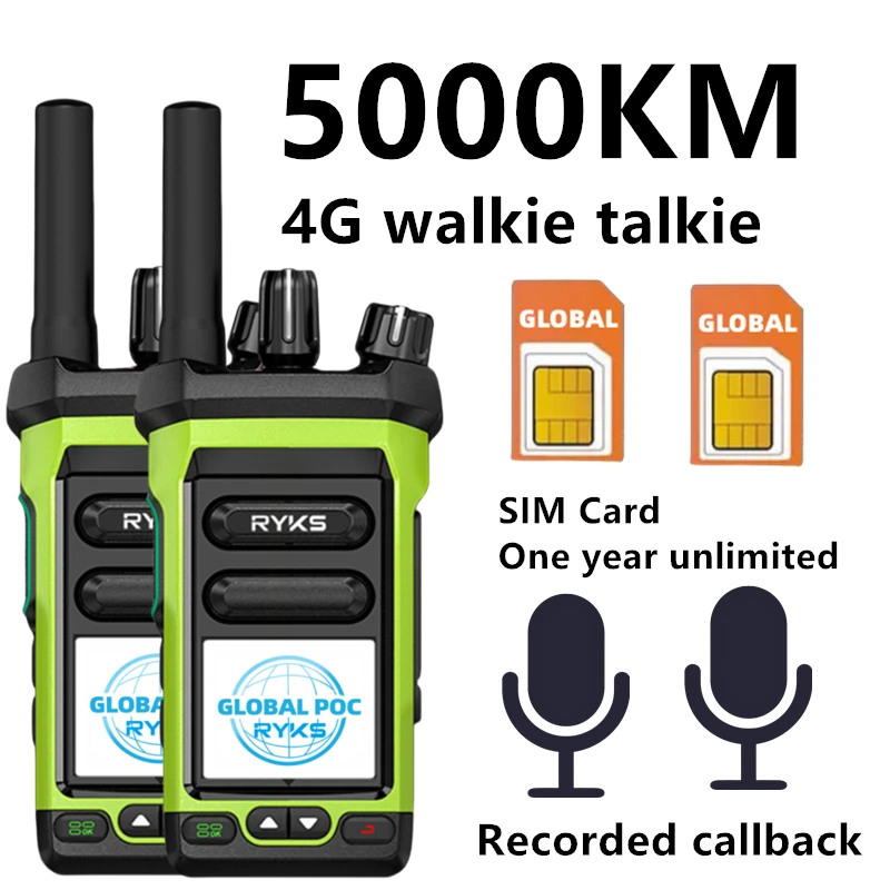 robusto 4g radio bidirezionale ptt walkie-talkie sim card poc radio poc walkie talkie a lungo raggio 5000 km coppia