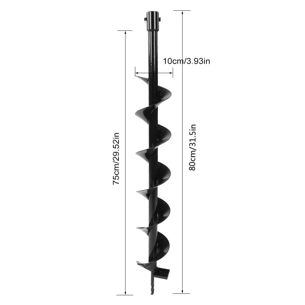 

Hole Digger Drill Bit, Earth Auger Drill Bit Garden Planting Post Hole Digger 100x800mm Single Blade