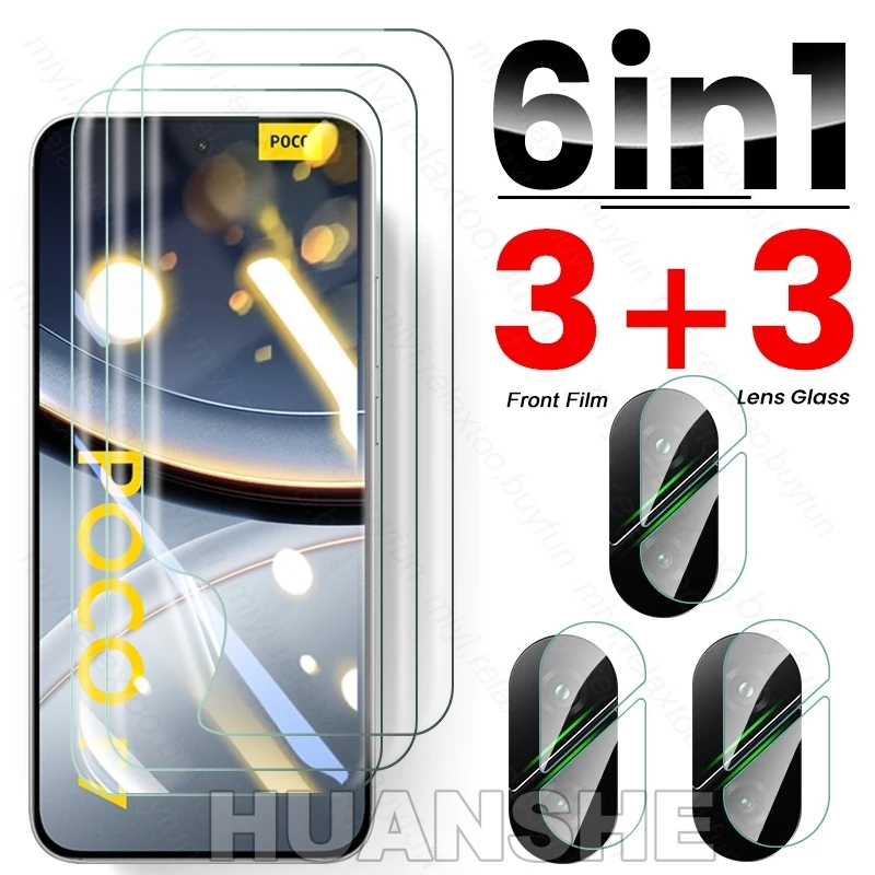 

6 In 1 999D Hydrogel Film for Xiaomi Poco F7 5G Ultra/Pro Curved Screen Protector & Camera Glass