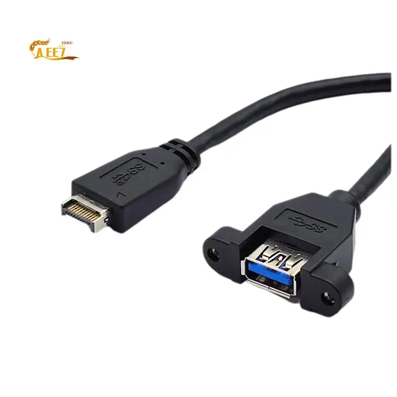 

AEE7-USB 3.2 Gen2 Удлинительный кабель с винтовым креплением на передней панели 10 Гбит/с 20-контактный удлинитель TYPE-E к USB3.2 TYPE-A с гнездовым разъемом