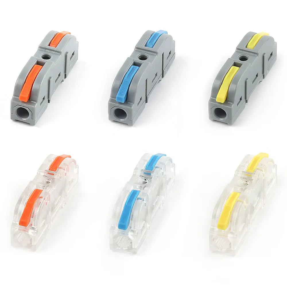 DIY GO 34/50PCS Lever Wire Connectors, 1 to 1 Inline Assemblable Wire Connector, Electrical Connectors Wire Terminals
