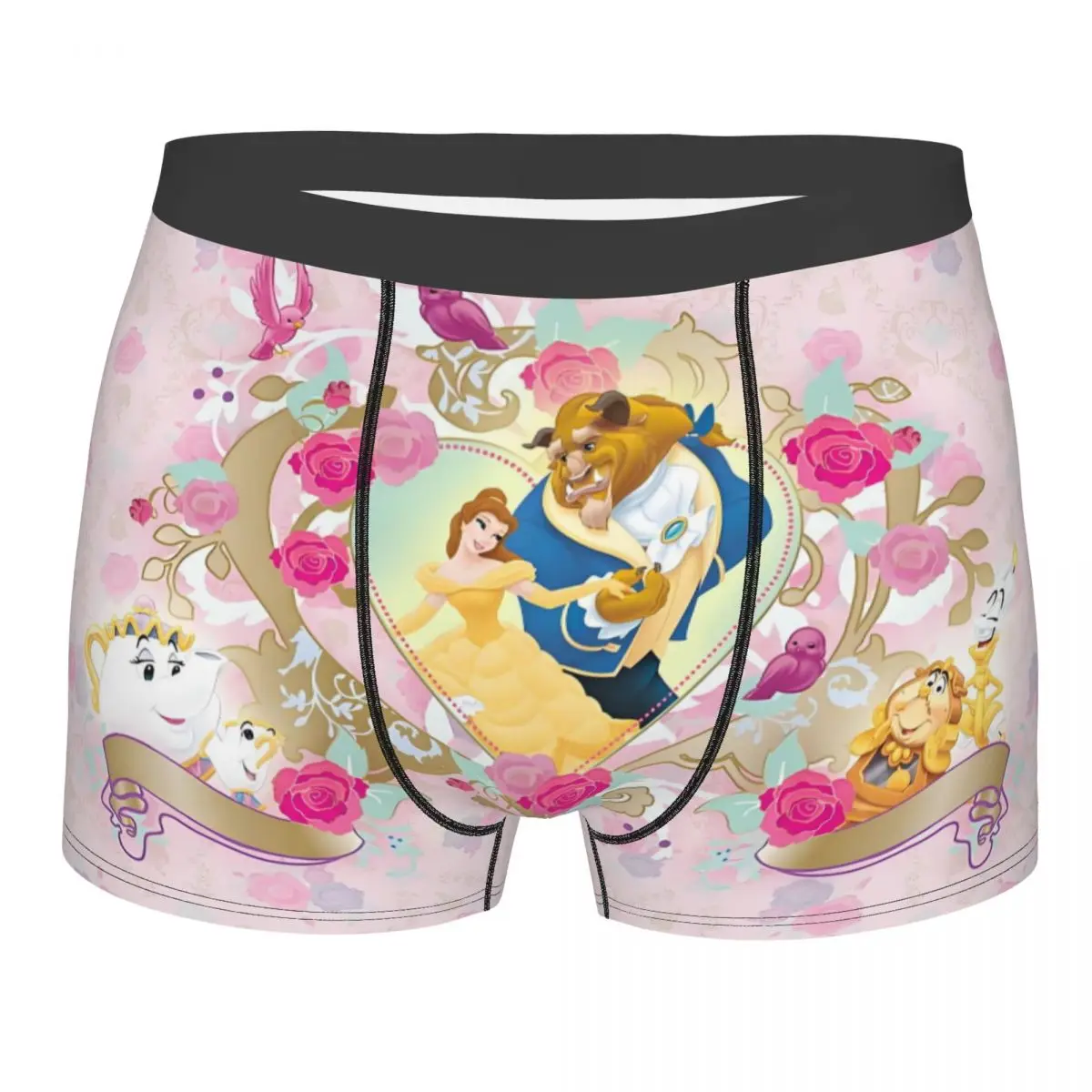 

Пользовательские боксеры «Красавица и чудовище» для мужчин, нижнее белье с 3D принтом, трусы, дышащие трусы