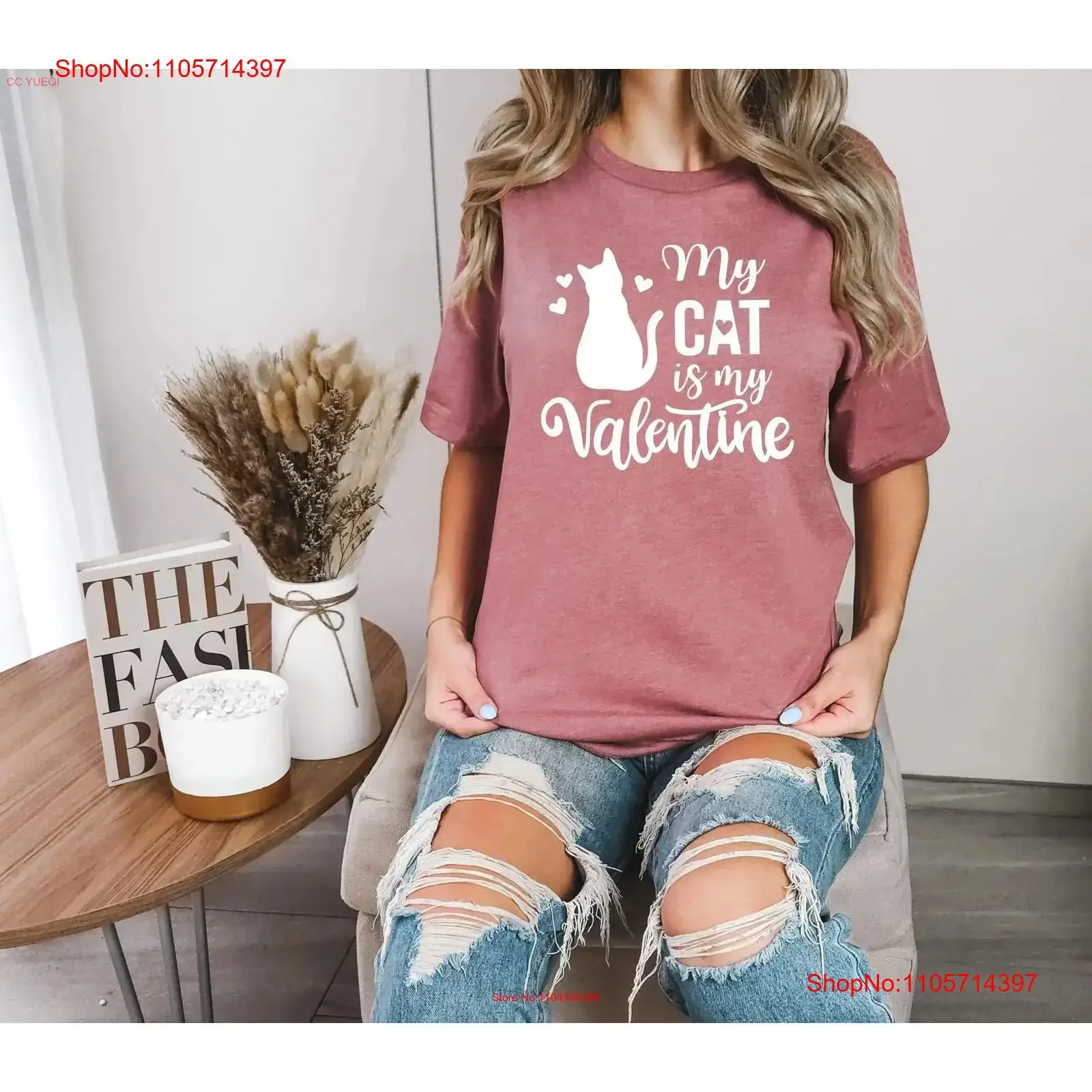 My Cat Is Valentine SweaT T Shirt Lover Funny Valentines day for Her Mom vintage Washed Stylish fashion Slightly graphic