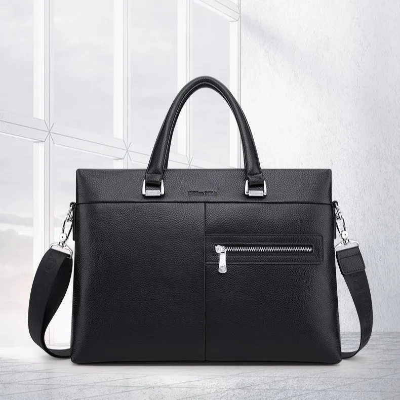 الرجال حقيبة الموضة عادية واحدة الكتف حقيبة يد كروس الرجال حقيقية حقيبة ساعي الرجال الجلود حقيبة كمبيوتر محمول للأعمال #1