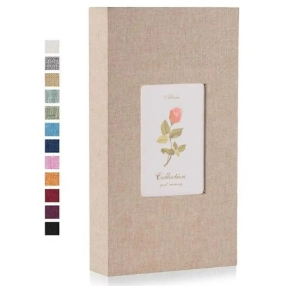 

Inset Linen Photo Album 300 Sheets Fabric Cover Souvenir Photos Books Retro 6-Inch Picture Albums Baby