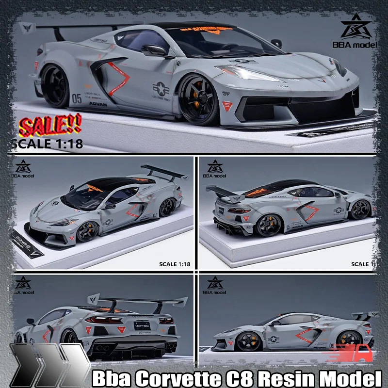 Nuovo In Magazzino Bba 1:18 Corvette C8 Simulazione Resina In Miniatura Supercar Modello Personalizzato Giocattoli Per Bambini Collezione Regali Ornamento
