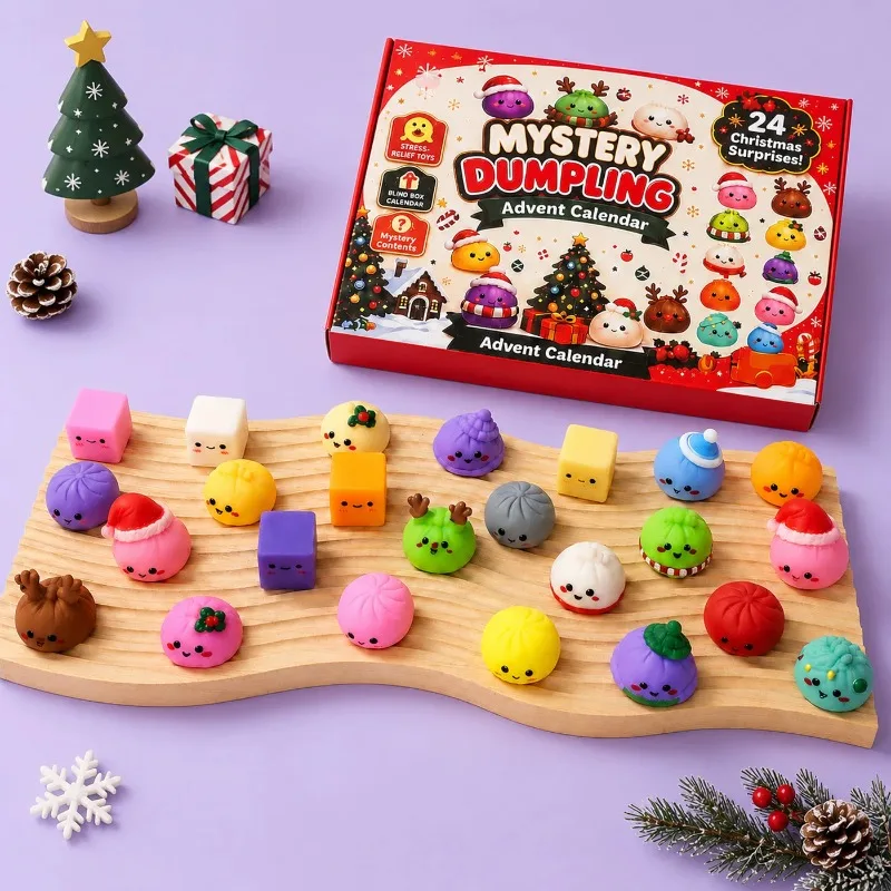 Christmas Dumpling Advent Calendar 24 Days Countdown Dumpling Squishy Stress Relief Fidget Festive Party Favor Gifts 2027
