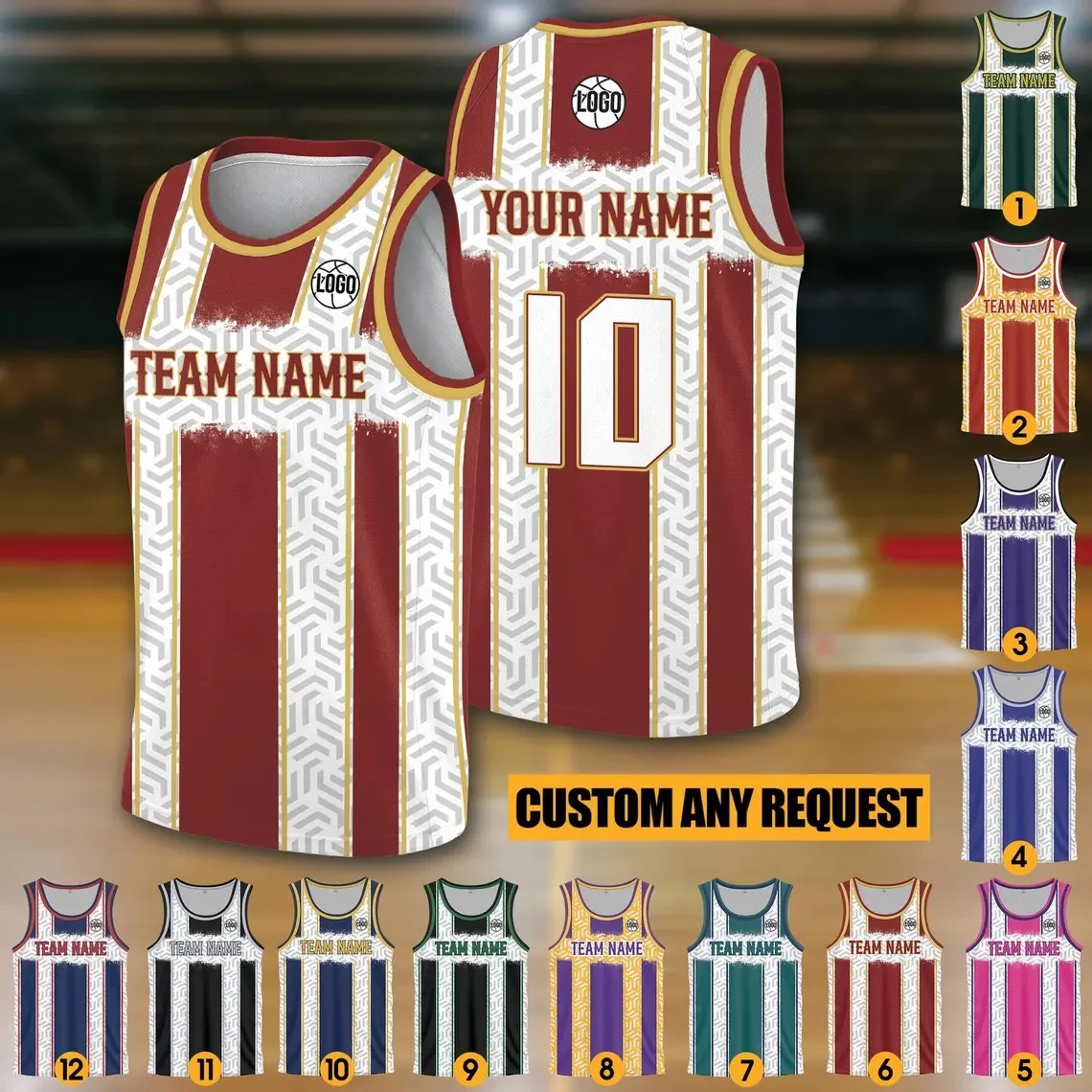 Basketball Jersey for Fan Lovers Players, Basketball Team, Personalized Team Name & Number Logo Basketball Jersey For Adult Kid
