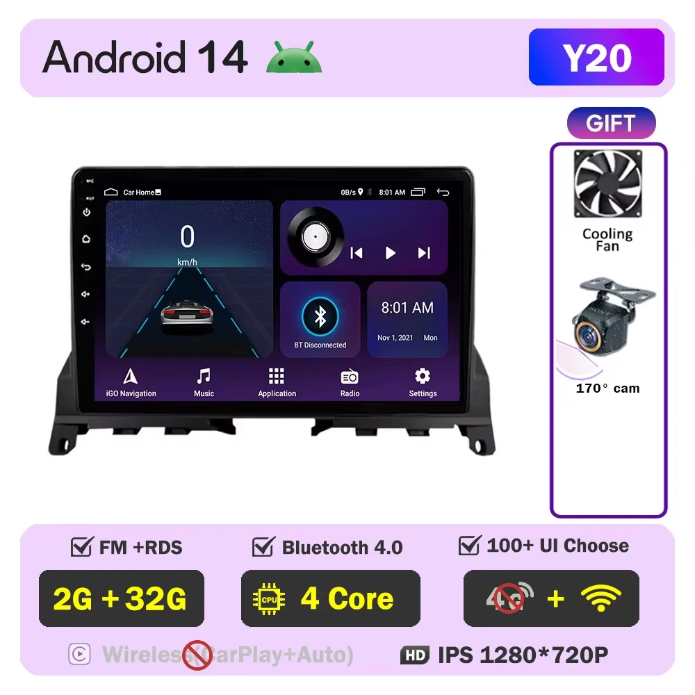 Autoradio Voor Mercedes-Benz C-Klasse W204 S204 2007-2010 Android Auto Speler Wireles Carplay 8core autoradio Multimedia Stereo