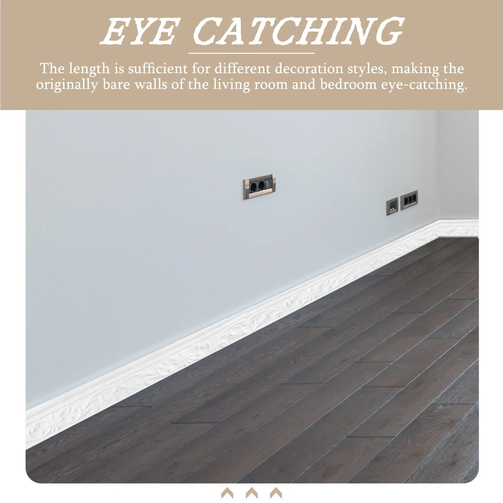 1 Roll 3D Foam Wall Trim Self-Adhesive Peel Stick Corner Molding Flexible Wall Border Anti-Collision Splashproof Easy Install