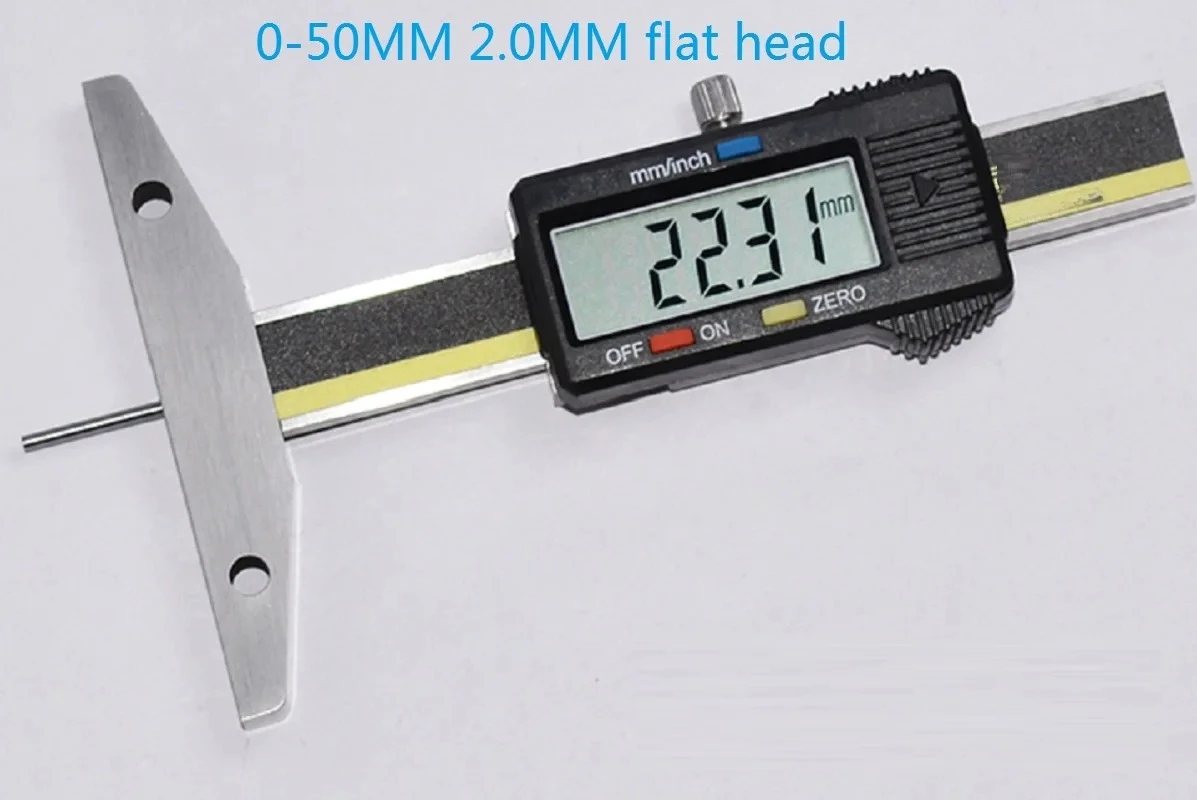 

Цифровой глубиномер 0-500 мм | Электронный тонкий круглый штангенциркуль для измерения протектора шин с глубокими отверстиями