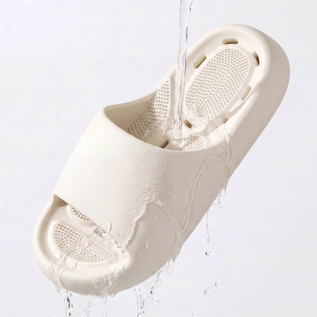 Men's Bathroom Slippers New Summer Massage Indoor Home Soft Eva Non-Slip Shower Shoe Couples Water Leakage Quick-Drying Slippers view 5