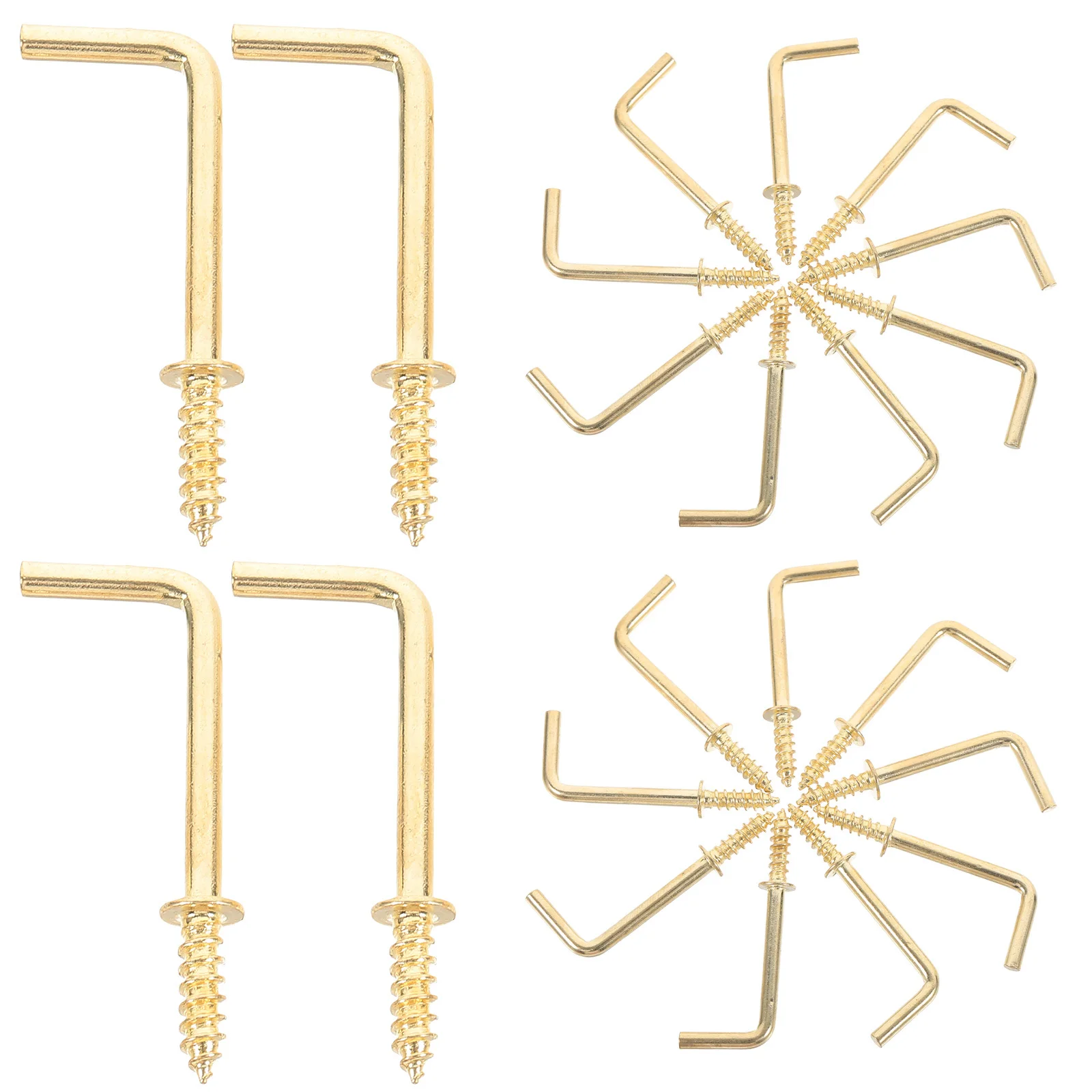 

50Pcs L Shaped Picture Hanger Hooks Iron Self Tapping Screw Hooks Small Metal Nail Hangers for Home Office Restaurant Durable