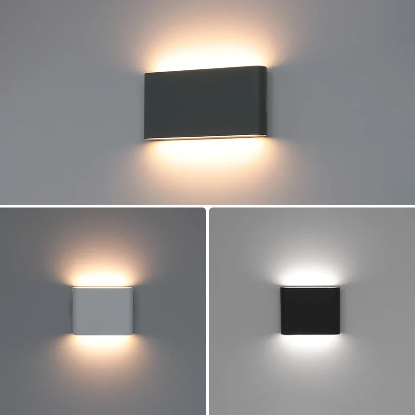 

6W/12W IP65 Waterproof LED Wall Light, Modern Aluminum Up Down Lighting for Outdoor & Indoor, Garden Patio House Decoration