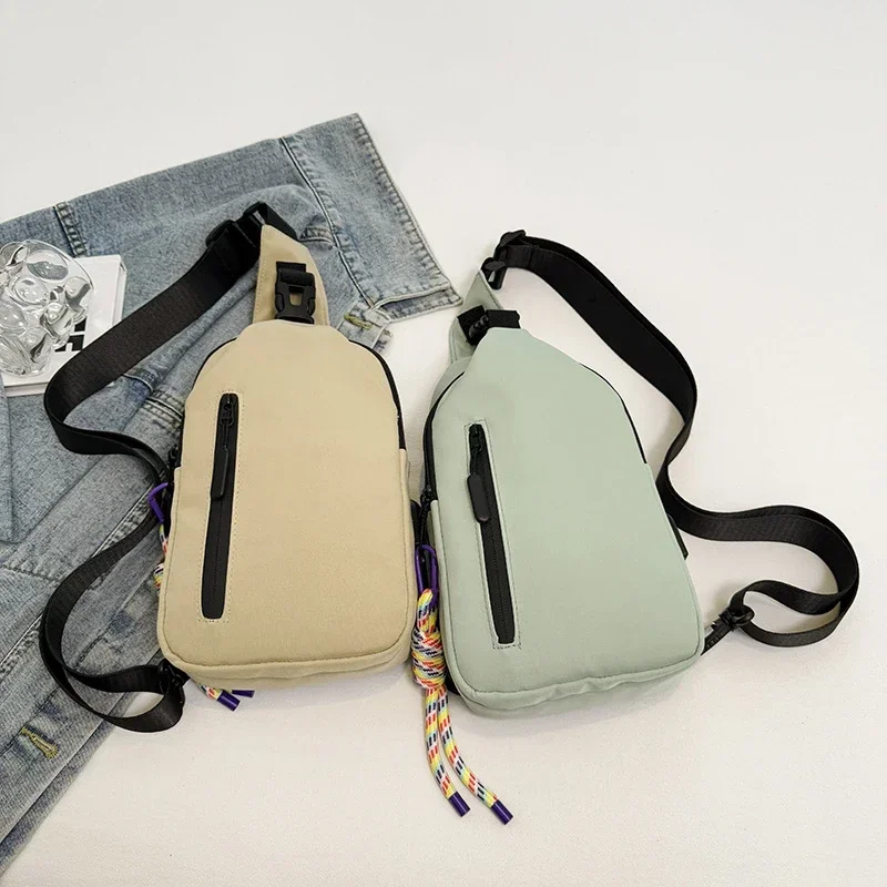 Sewing Thread Nylon Zipper Waist Packs 2025 New High Quality Simple Casual Crossbody Bags Soft Popular Commuting Chest Bags
