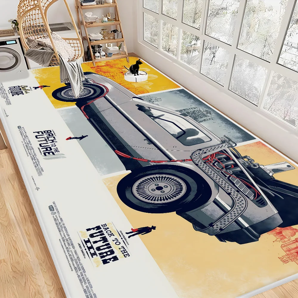 Retro Back To The Future Room Mats Washable Non-Slip Living Room Sofa Chairs Area Mat Kitchen Alfombra